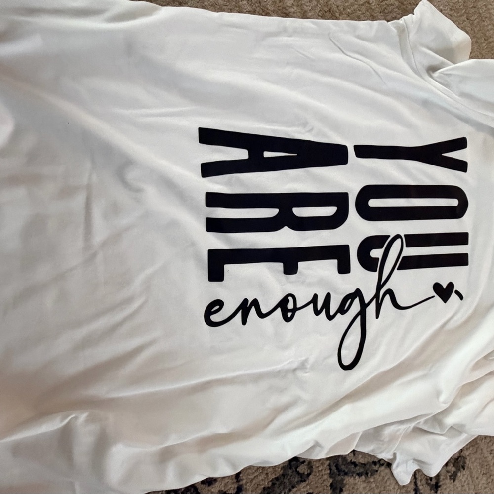 White T-Shirt with Black Text